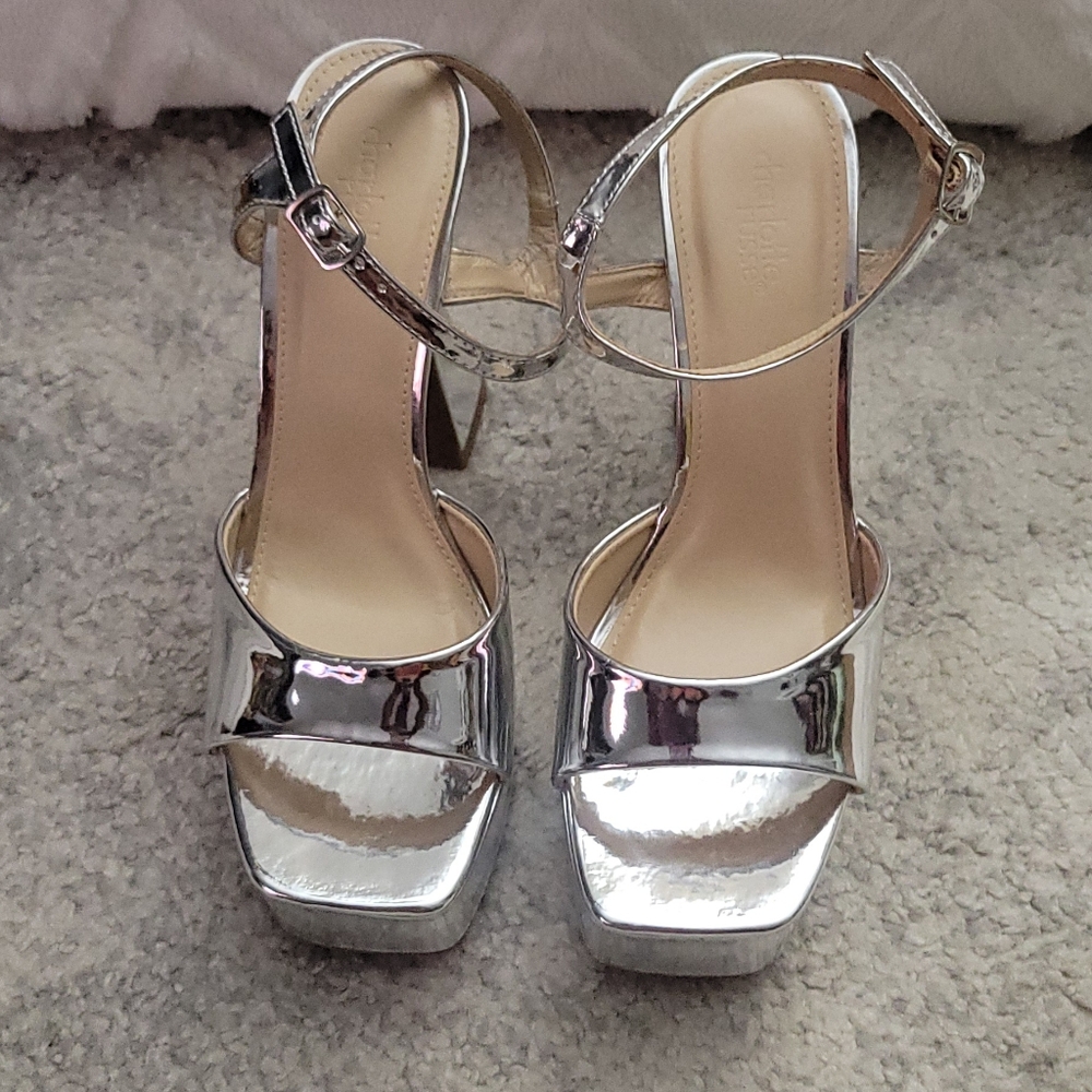Silver Platform Sandals (Brand New)